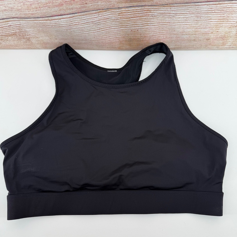 Fabletics Black High Neck Racerback Mesh Sports Bra 2X BA2147198-4845-17080